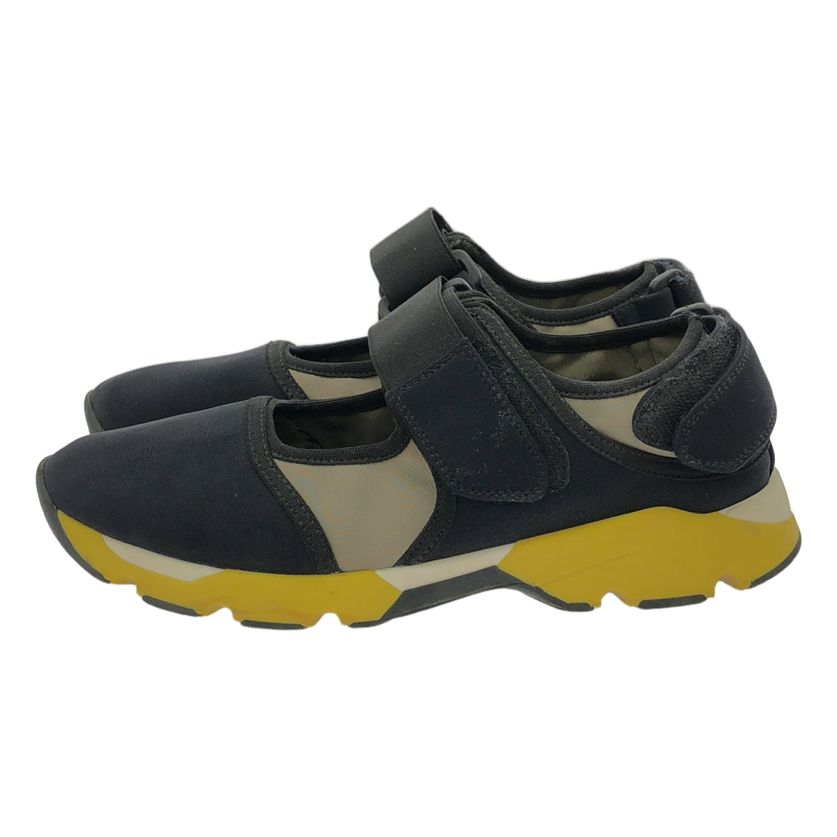 MARNI / 마르니 | SCARPA SNEAKER 벨크로 스니커즈 | 36 | 블랙 / 옐로우 / 그레이 | 여성