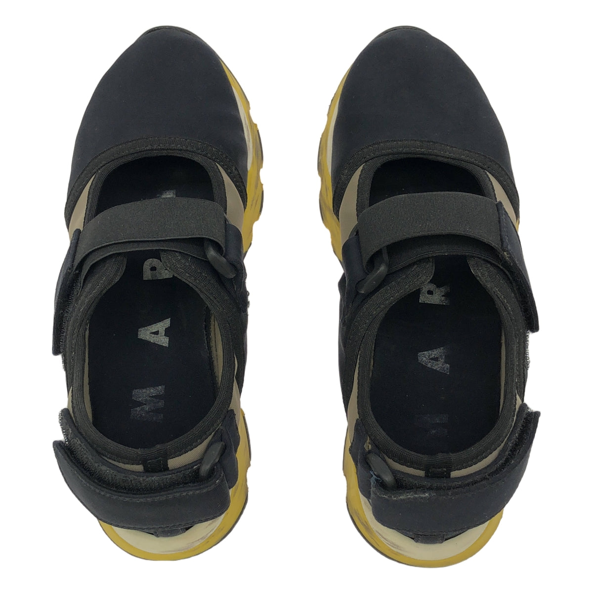 MARNI / 마르니 | SCARPA SNEAKER 벨크로 스니커즈 | 36 | 블랙 / 옐로우 / 그레이 | 여성