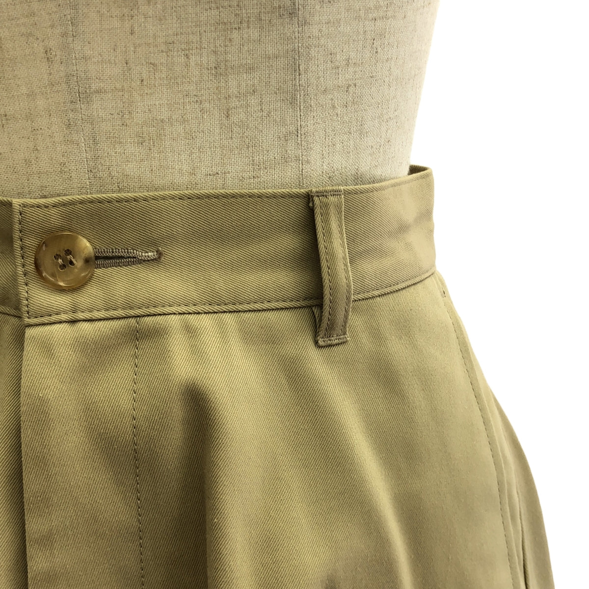 [狀況良好] JUNYA WATANABE COMME des GARCONS / 渡邊淳彌 | 2020SS | 不對稱貼布褲復刻斜紋布裙 | S | 米色 | 女款