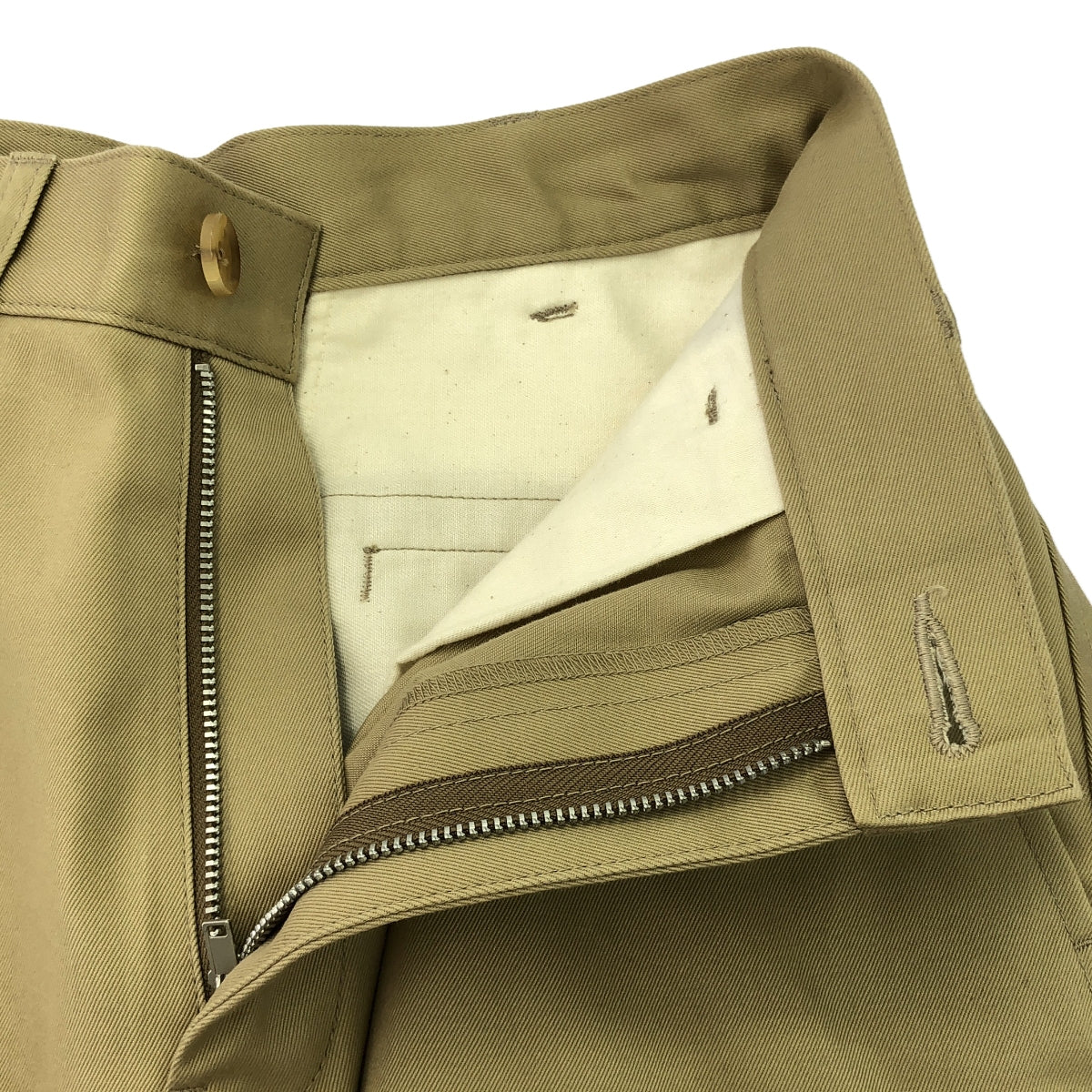 [狀況良好] JUNYA WATANABE COMME des GARCONS / 渡邊淳彌 | 2020SS | 不對稱貼布褲復刻斜紋布裙 | S | 米色 | 女款