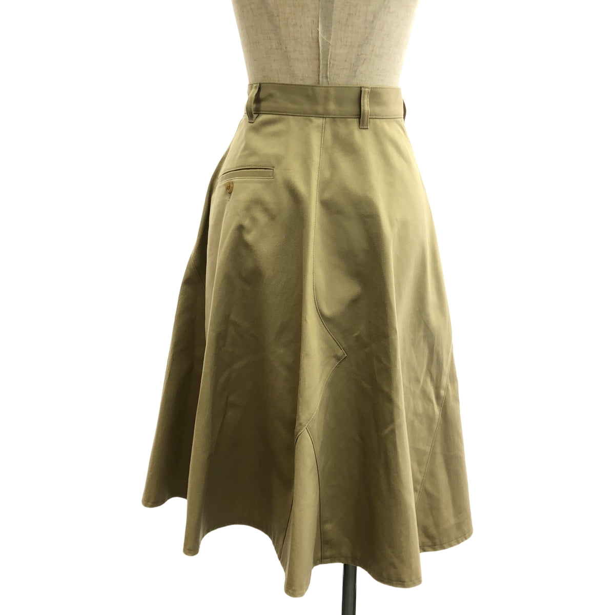 [狀況良好] JUNYA WATANABE COMME des GARCONS / 渡邊淳彌 | 2020SS | 不對稱貼布褲復刻斜紋布裙 | S | 米色 | 女款