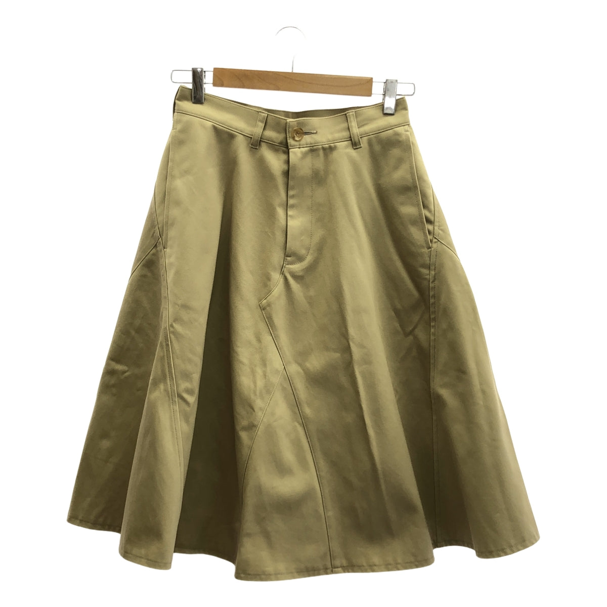 [狀況良好] JUNYA WATANABE COMME des GARCONS / 渡邊淳彌 | 2020SS | 不對稱貼布褲復刻斜紋布裙 | S | 米色 | 女款