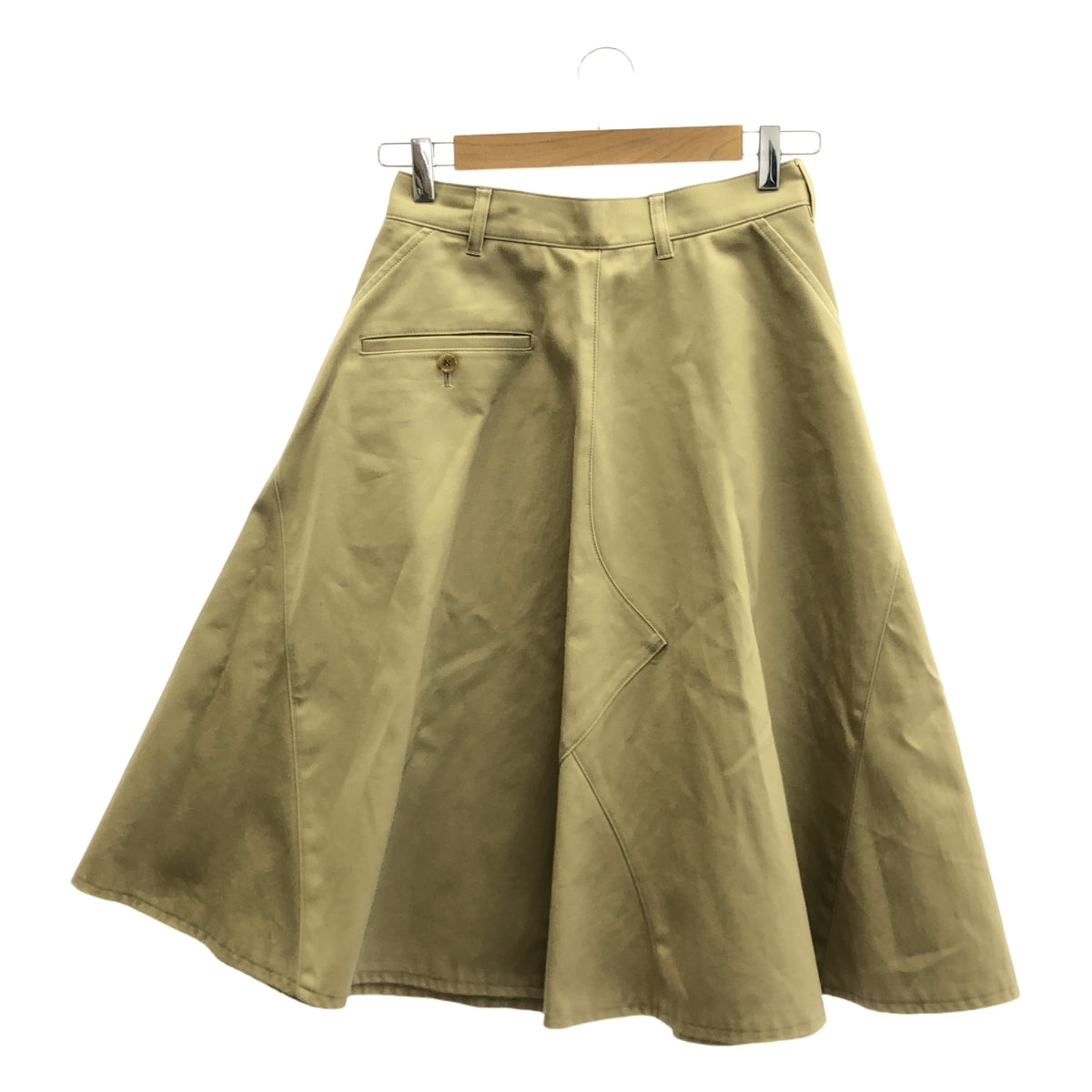 [狀況良好] JUNYA WATANABE COMME des GARCONS / 渡邊淳彌 | 2020SS | 不對稱貼布褲復刻斜紋布裙 | S | 米色 | 女款