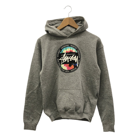 STUSSY | OLD Rasta Circle Logo Print Hoodie Pullover Parka | XS | Gray | Men's