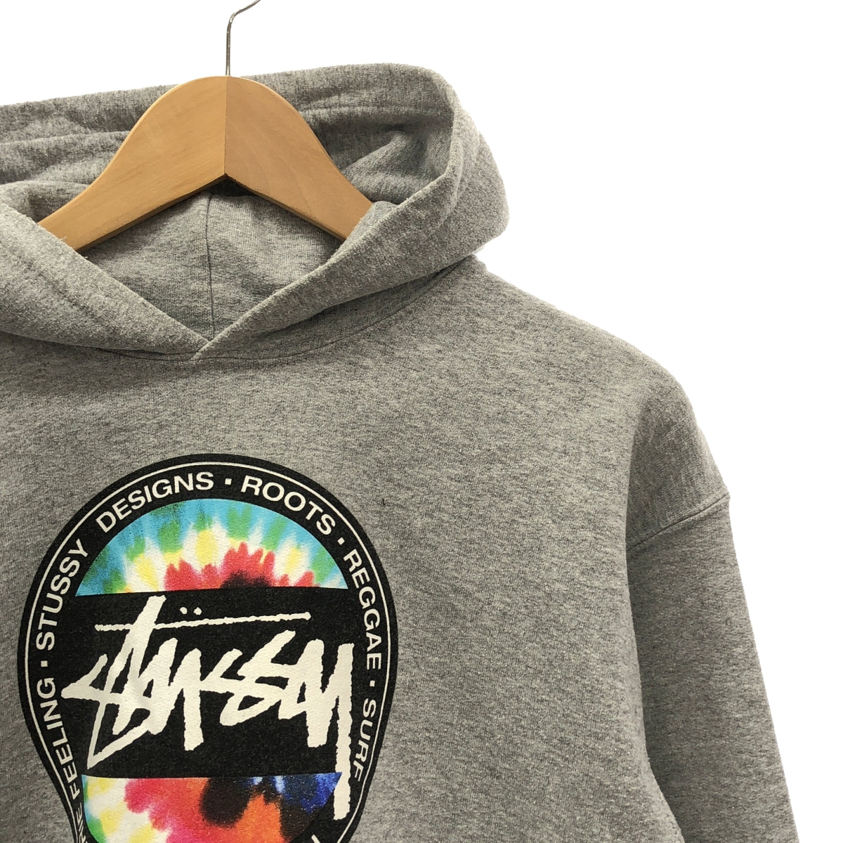 STUSSY / ステューシー | OLD ラスタ サークルロゴ プリント フーディ プルオーバーパーカー | XS | グレー | メンズ