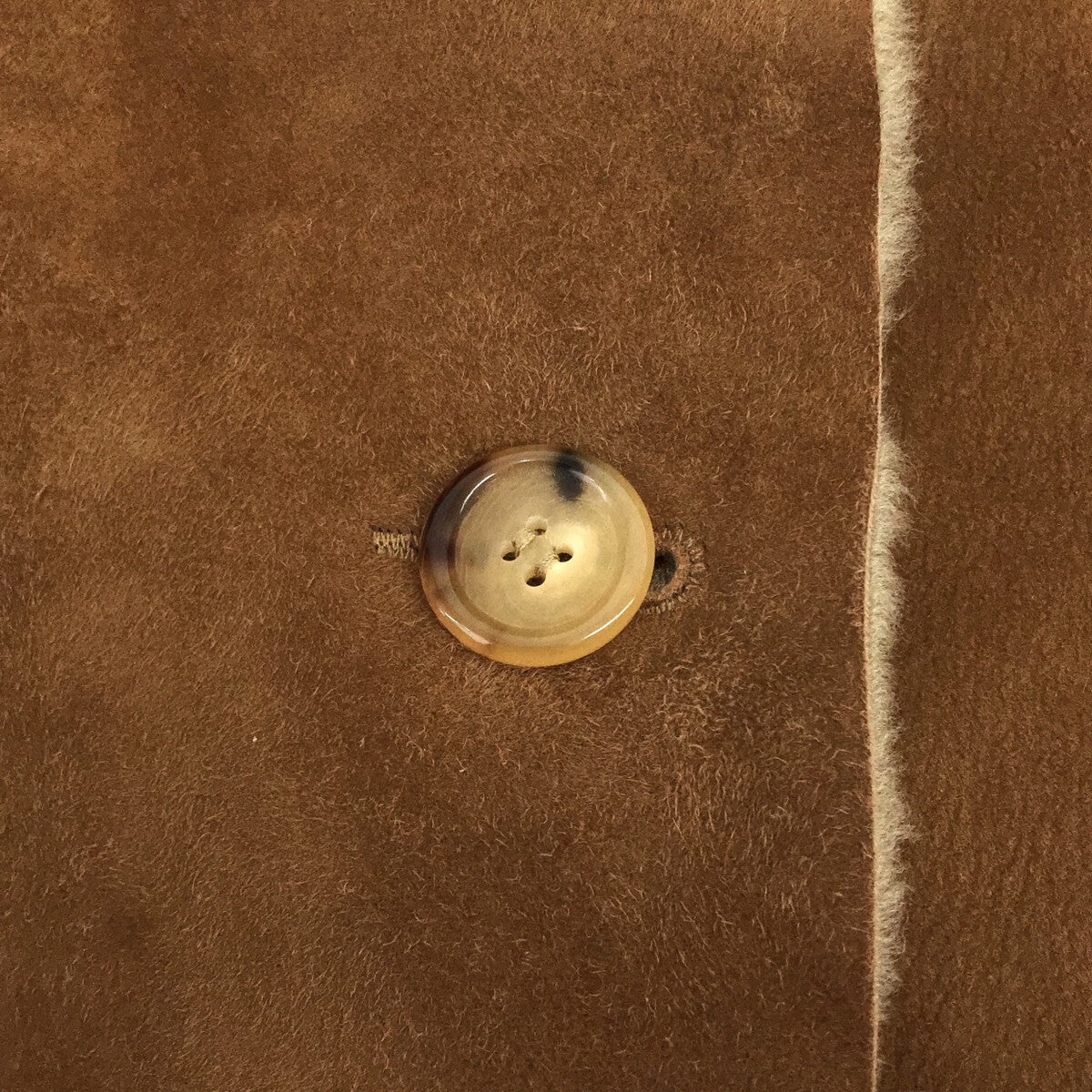 【美品】  UnKnown / アンノウン | ムートンレザー ノーカラーコート | 6 | ブラウン | レディース