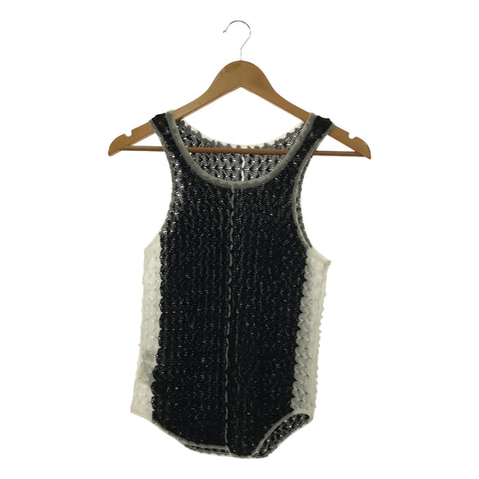 Maison Special | Togetoge Sheer Knit Tank Top | F | Black/White | Women's