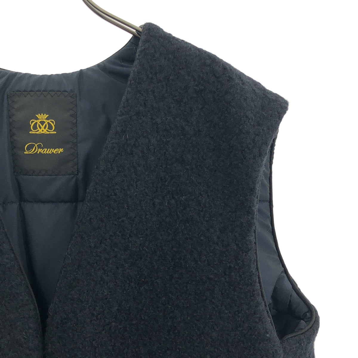 美品】 Drawer / ドゥロワー | FALL2 中綿 ボア ベスト | F | ネイビー