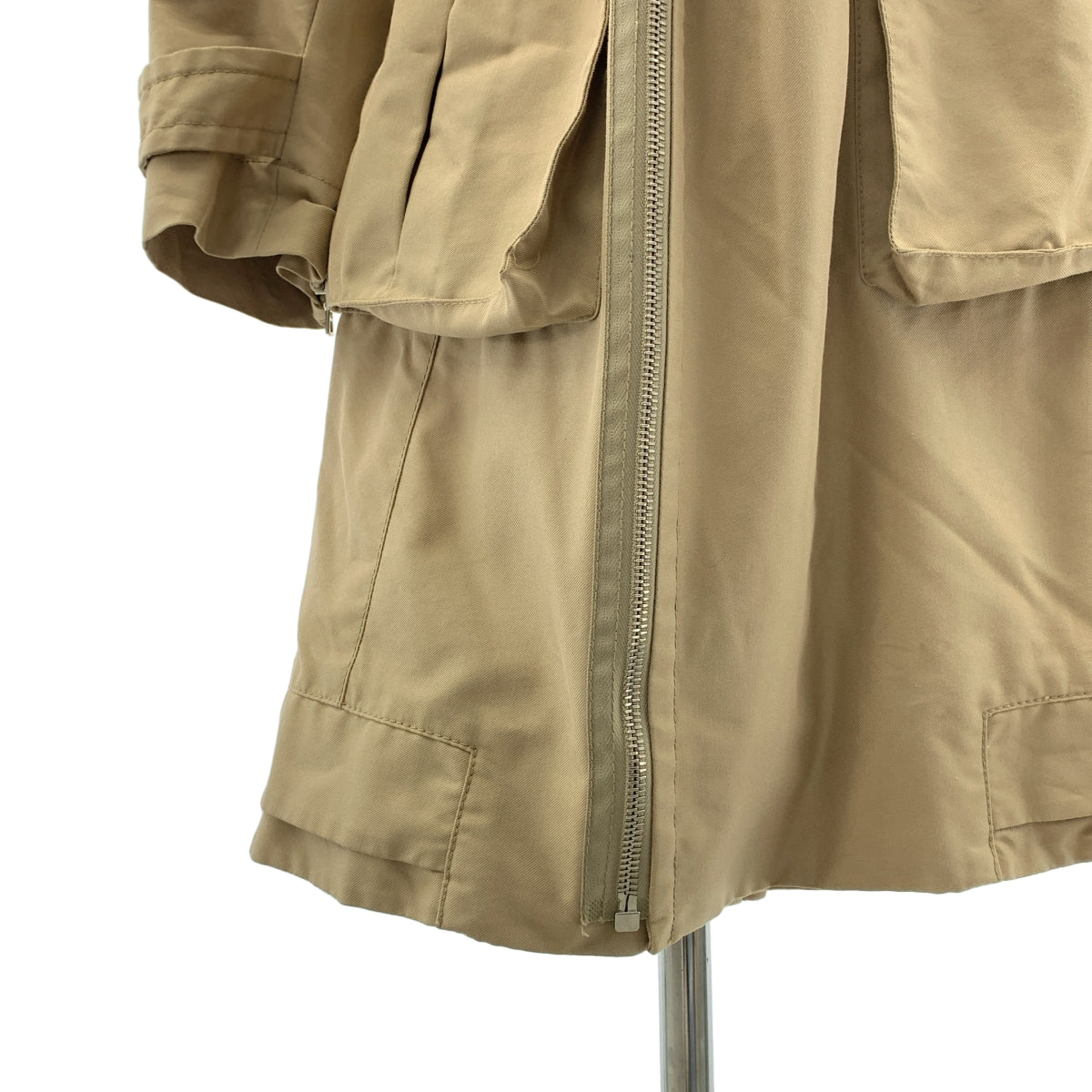 【美品】  MARC JACOBS / マークジェイコブス | オーバーシルエット ジップ ベルテッド コート / 総裏地 | 4 | ベージュ | レディース