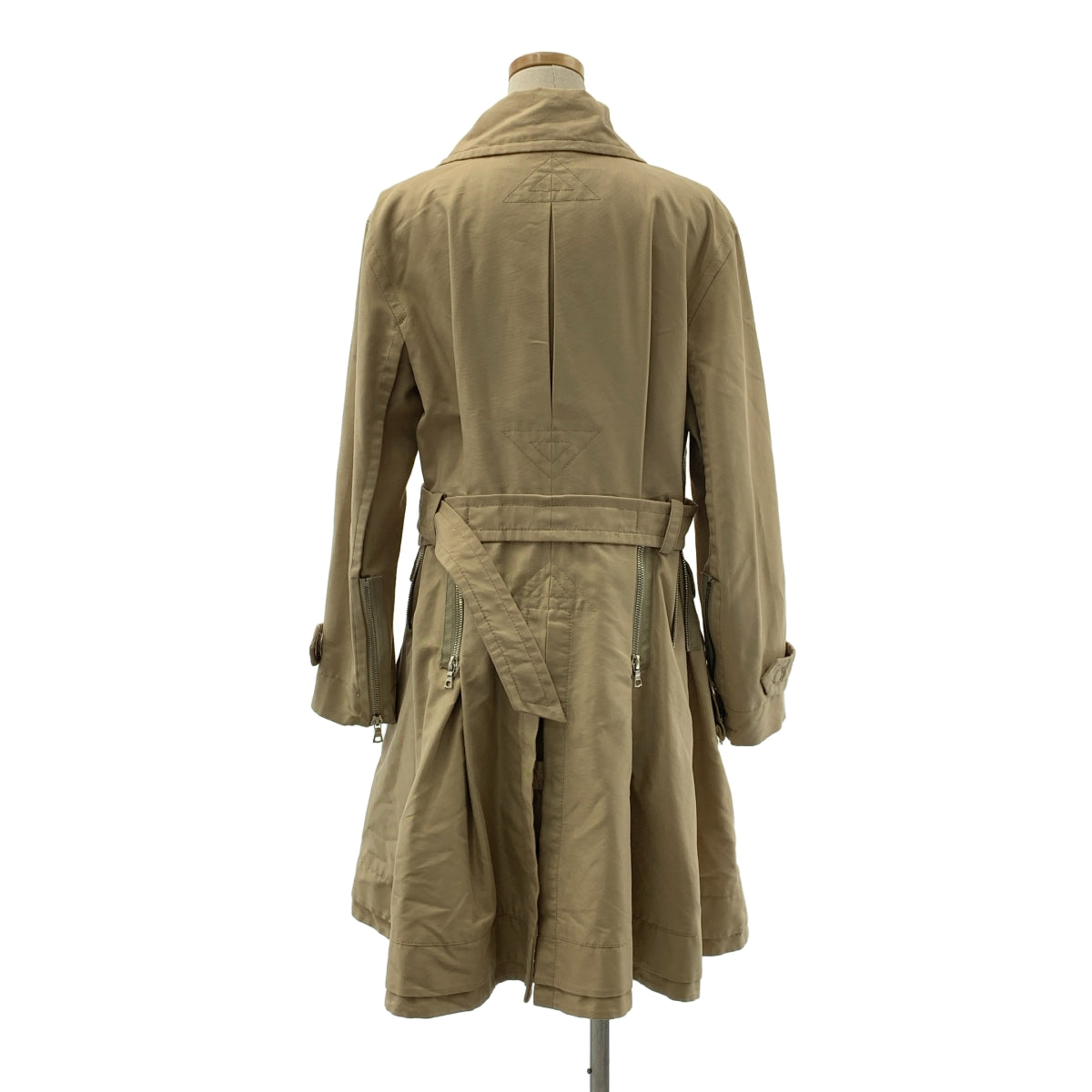 【美品】  MARC JACOBS / マークジェイコブス | オーバーシルエット ジップ ベルテッド コート / 総裏地 | 4 | ベージュ | レディース