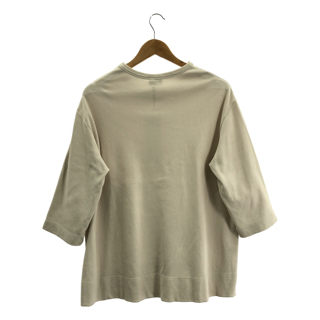 NO CONTROL AIR / ノーコントロールエア | 強撚コットン 接結リバーニット 5分袖 クルーネックプルオーバー | 3 | レディース