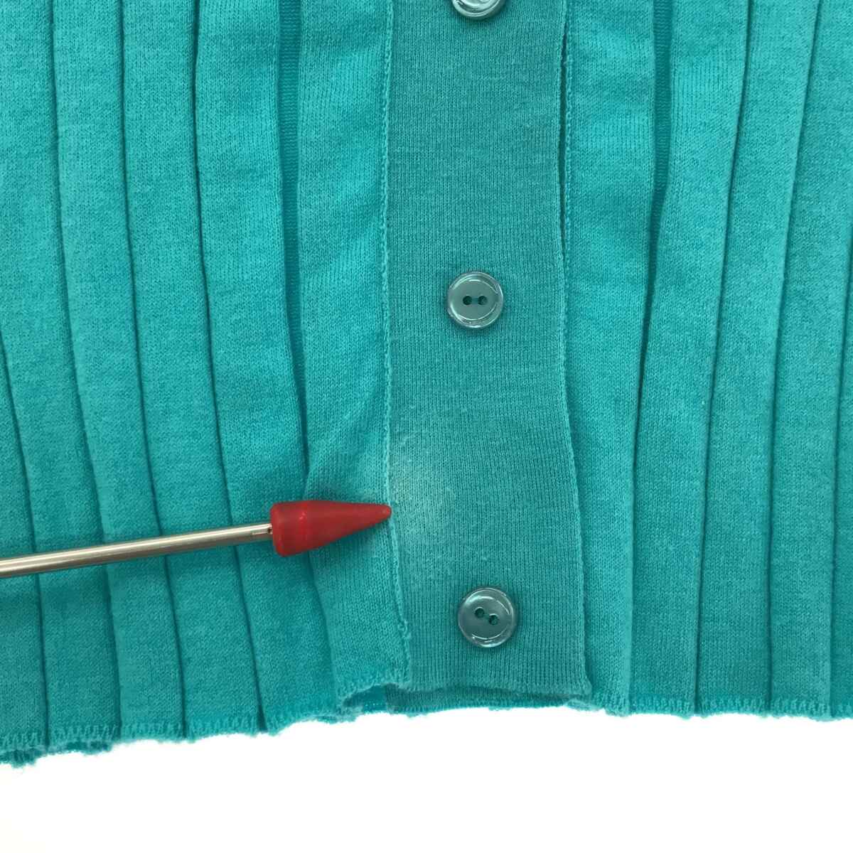 Drawer | 18G Wide Rib V-Neck Cardigan | 2 | Turquoise | Women's