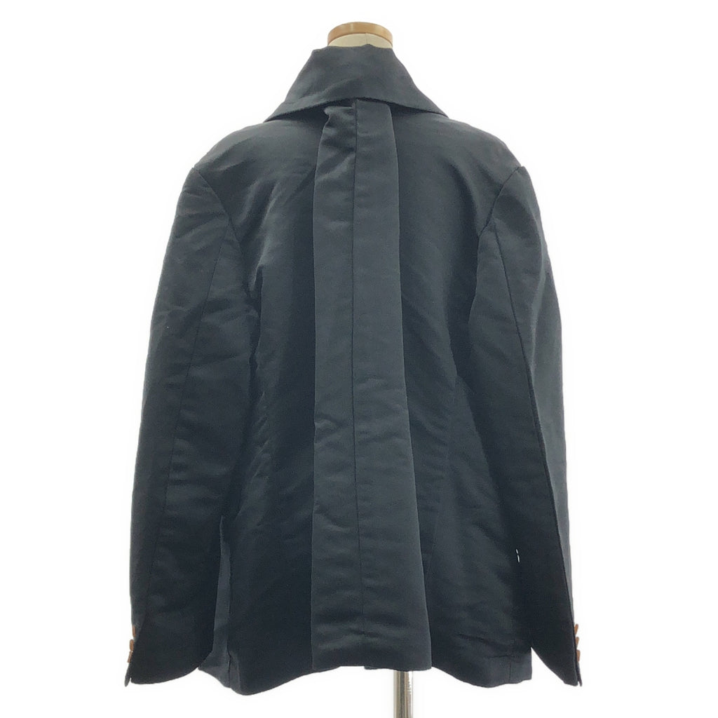 【미품】 COMME des GARCONS / 콤데 갤슨 | 2020SS | 폴리 에스테르 제품 가공 변형 입체 싱글 오버 재킷 | M | 블랙 | 여성