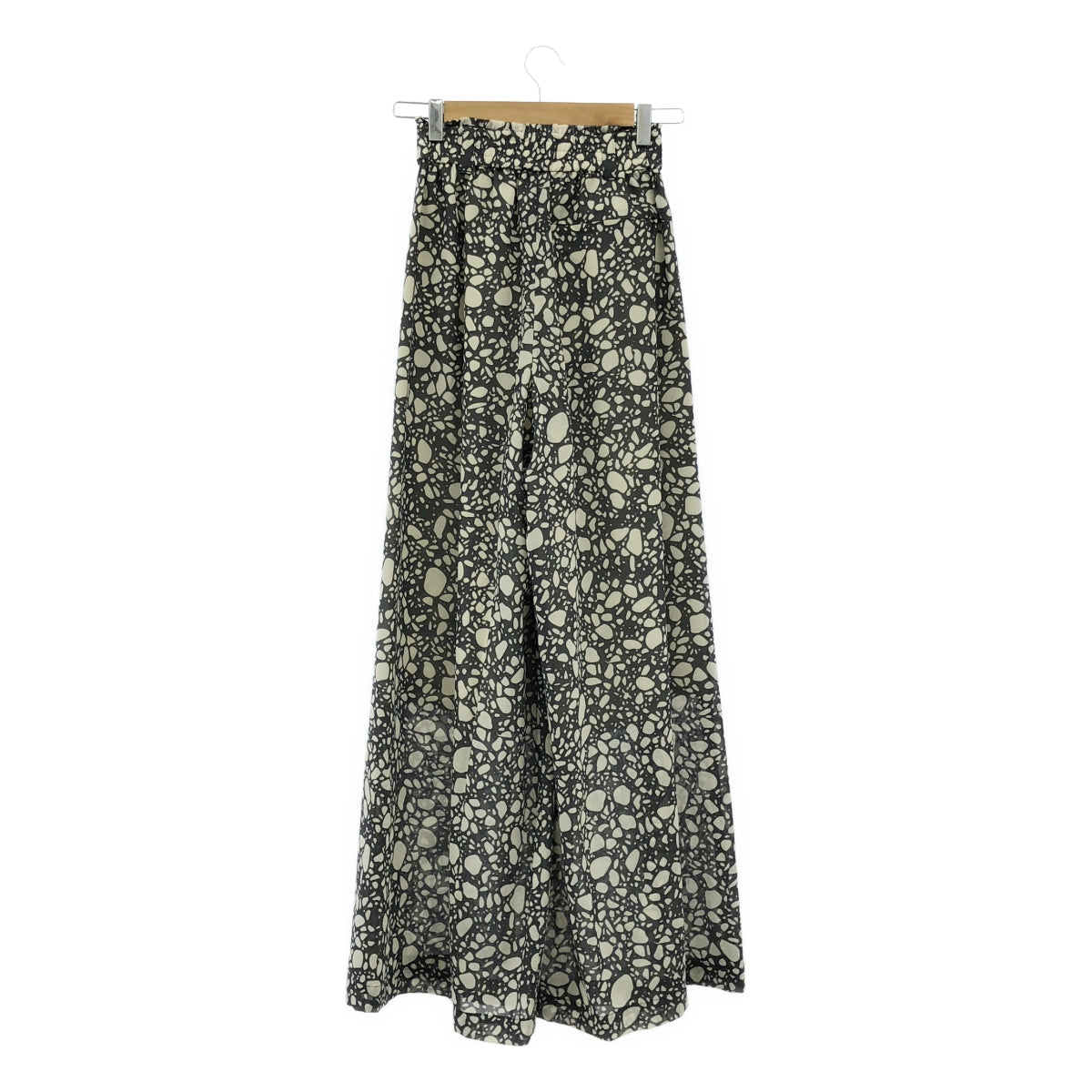 HYKE / 하이크 | 2023SS | W / P PEBBLE PRINTED WIDE LEG PANTS 페블 프린트 와이드 팬츠 | 1 | 그레이/베이지 | 여성