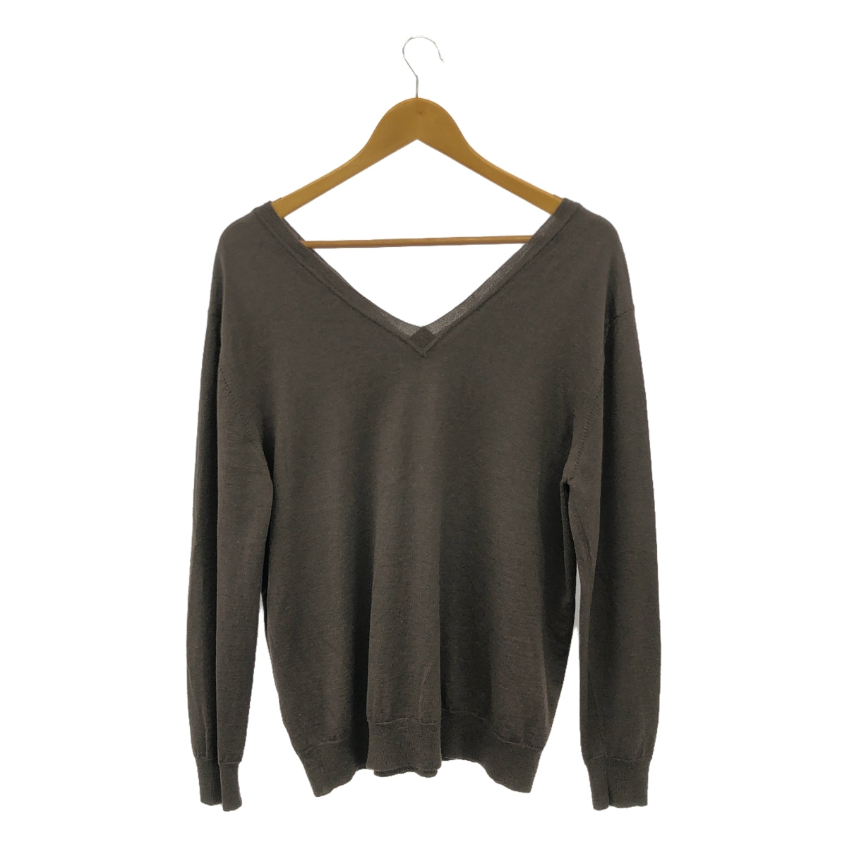 Maison Martin Margiela | MISS DEANNA White Tag Wool High Gauge V-Neck Knit | Brown | Women's