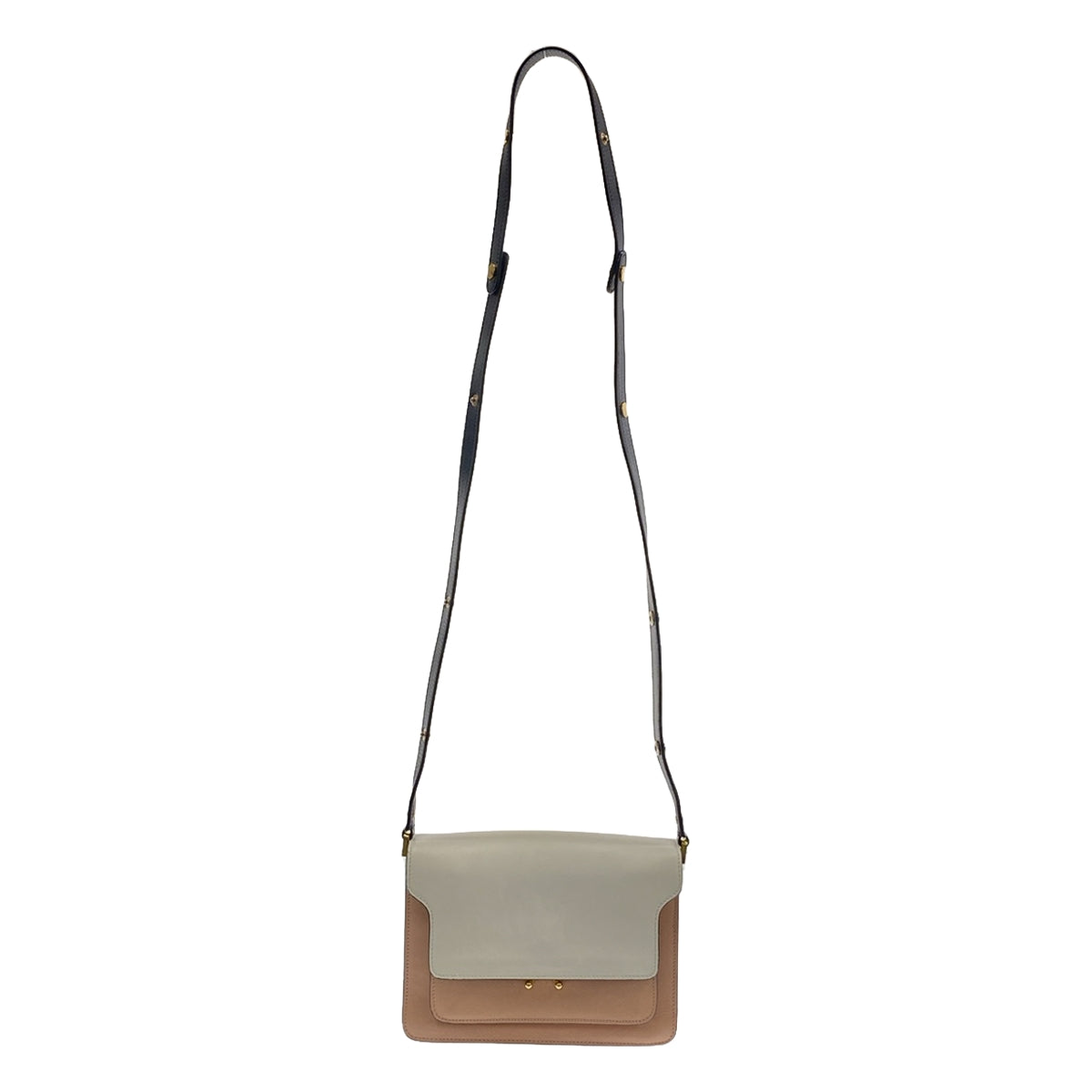 MARNI | TRUNK BAG | Leather Bicolor Shoulder Trunk Bag | White/Pink | Women's