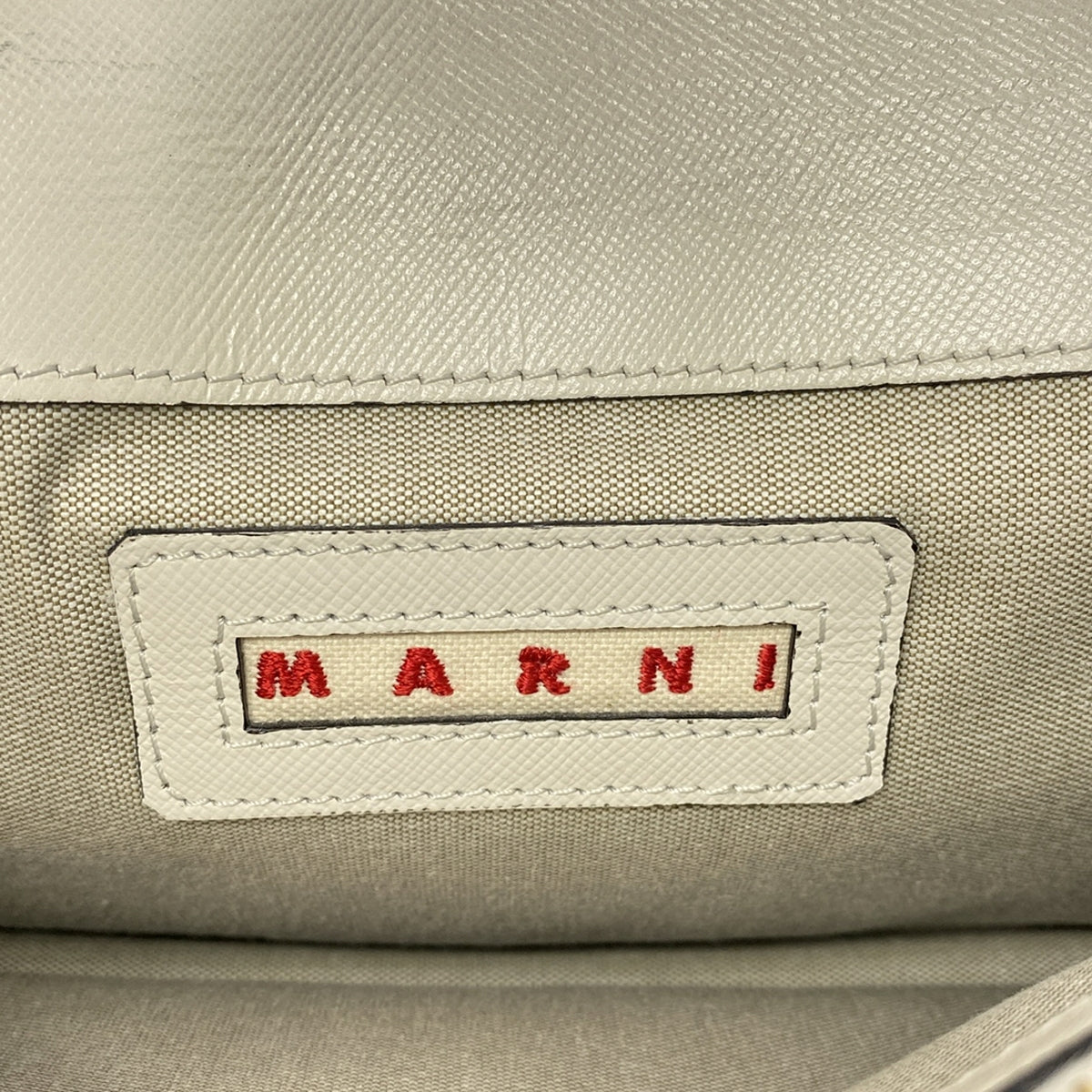 MARNI / マルニ | TRUNK BAG  / レザー バイカラー ショルダー トランク バッグ | ホワイト/ピンク | レディース