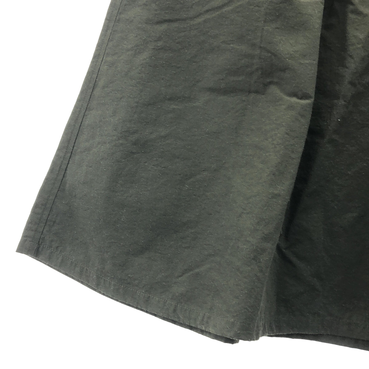 YOHJI YAMAMOTO +NOIR / ヨウジヤマモトプリュスノアール | ナイロン コットン シルク タック ワイドパンツ | 1 | カーキ | レディース