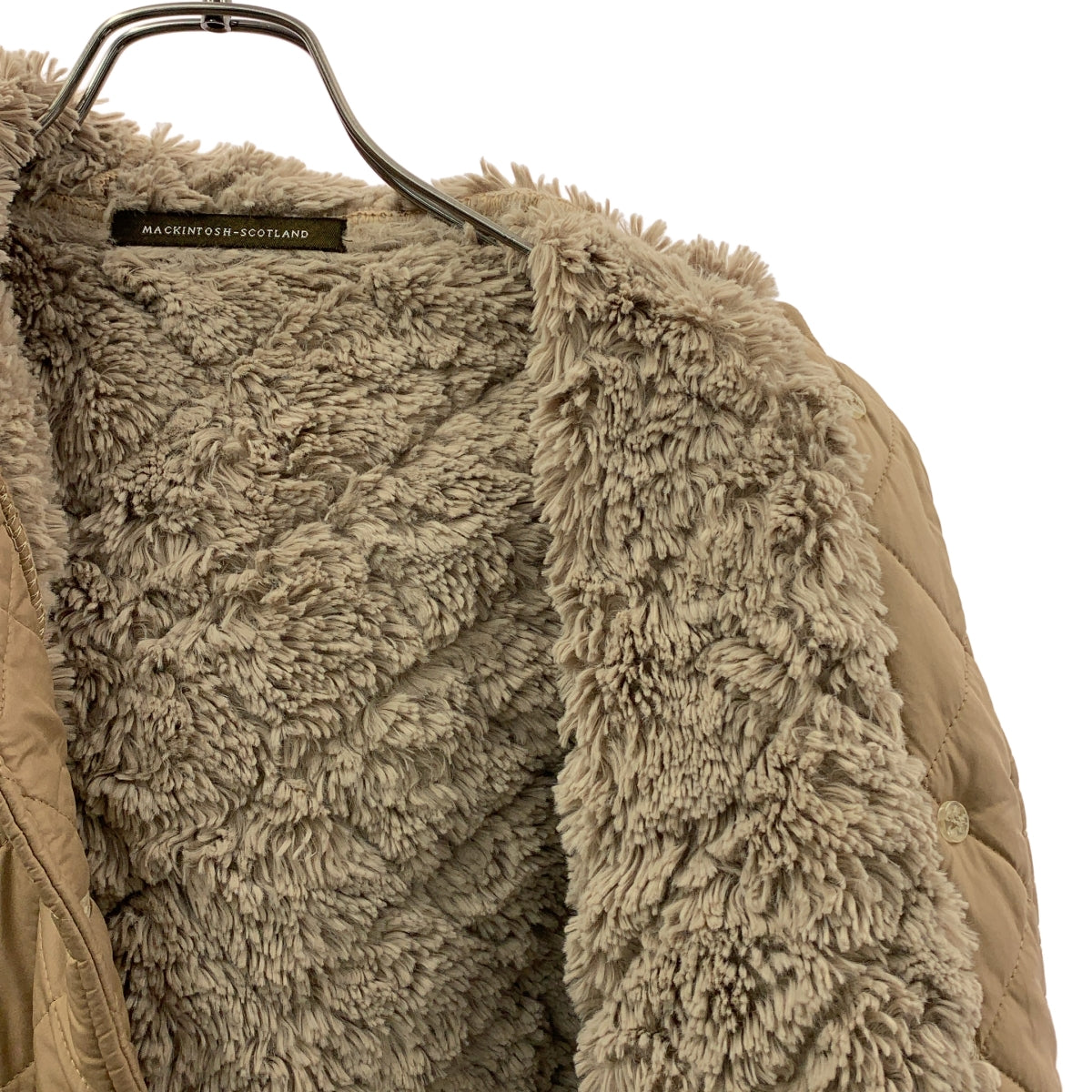 MACKINTOSH / マッキントッシュ | キルティング フーデッド ロングコート | 34 | ベージュ | レディース