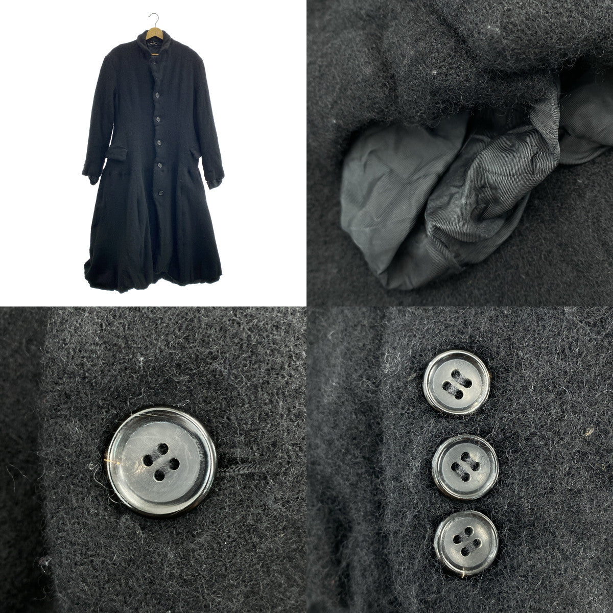 COMME des GARÇONS | 2022 秋冬 | 羊毛縮水不規則單排扣大衣 / 全襯裡 | S 碼 | 女款