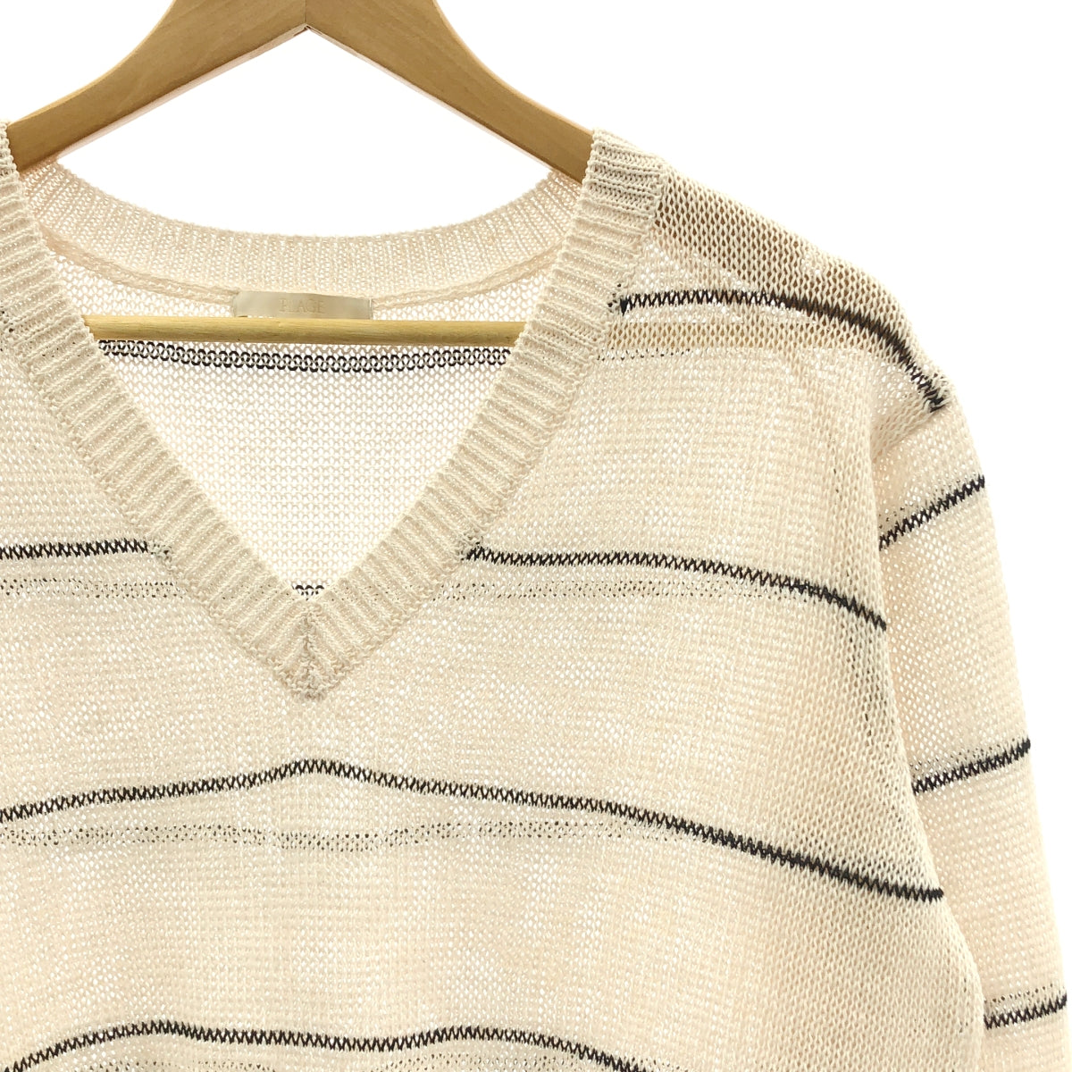 Plage / 플라주 | 2025SS | LINEN MIX V 넥 니트 스웨터 | F | 여성