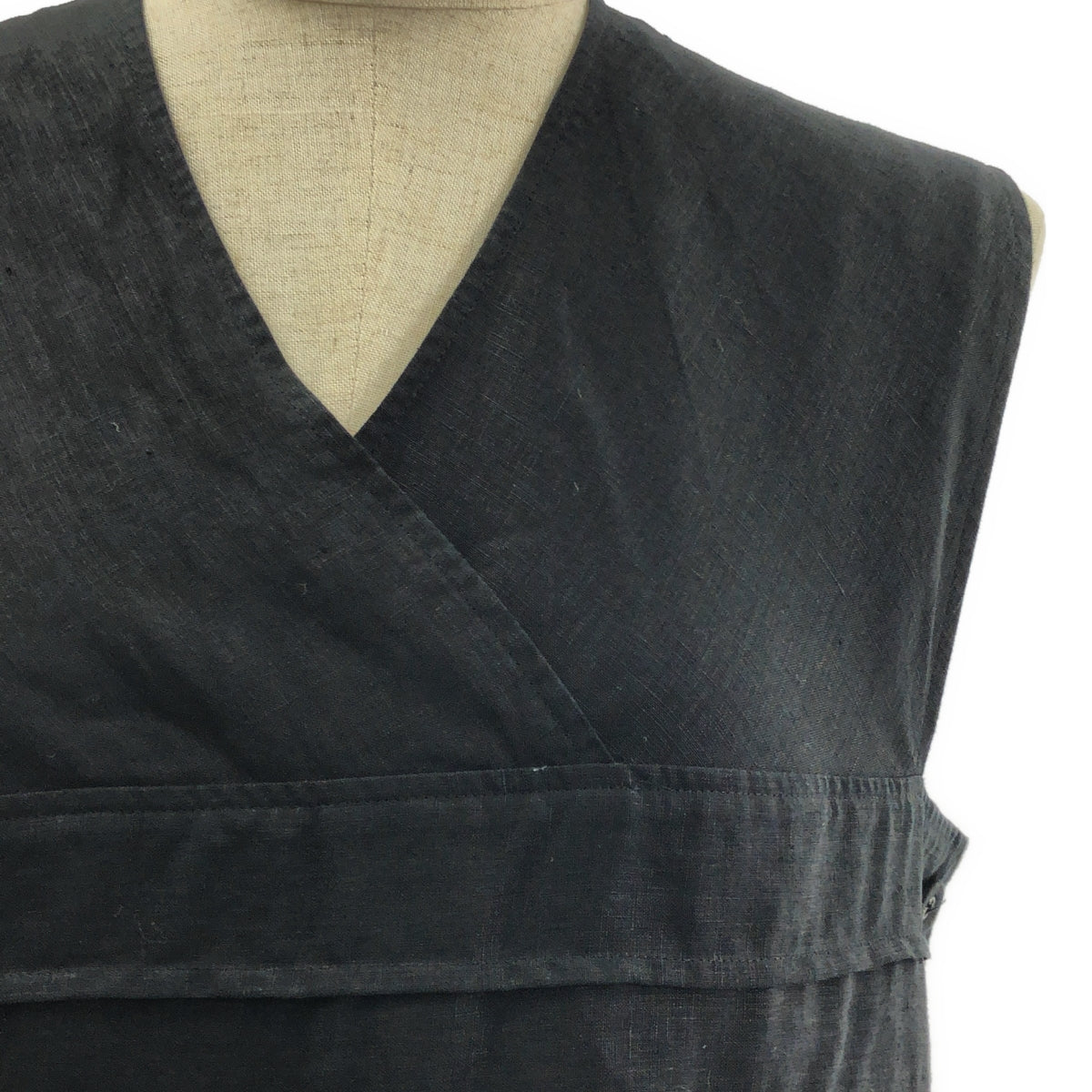 HYKE / 하이크 | 2024SS | LINEN MAXI DRESS 린넨 맥시 롱 원피스 | S | 블랙 | 여성