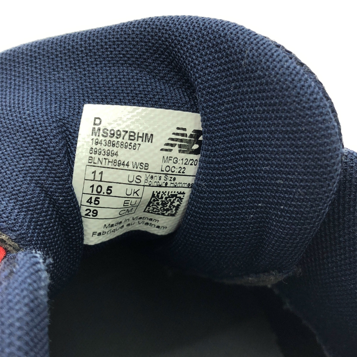 全新百倫 | MS997BHM 繫帶運動鞋 |尺寸 29 |海軍 |男士