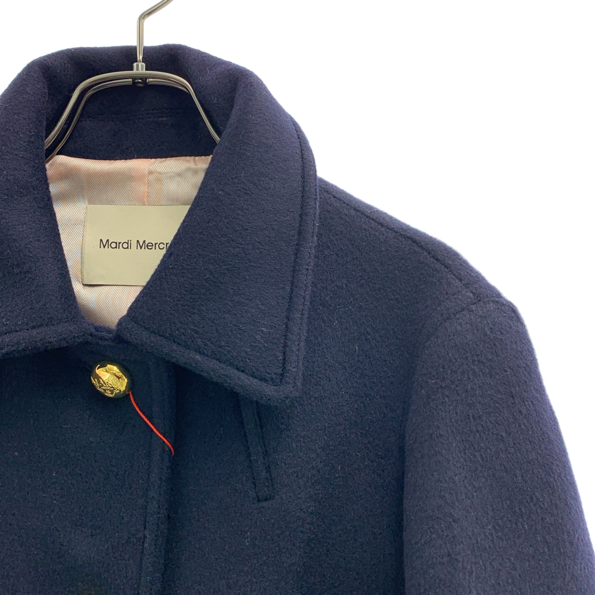 Mardi Mercredi / 말디 메크루디 | 울 로고 골드 버튼 짧은 코트 / 총 안감 | S |