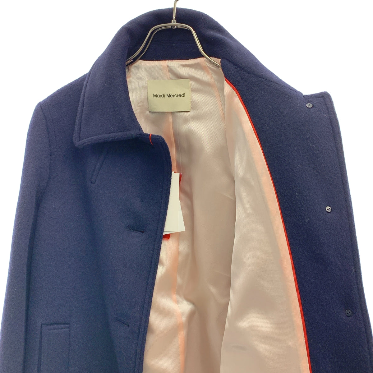 Mardi Mercredi / 말디 메크루디 | 울 로고 골드 버튼 짧은 코트 / 총 안감 | S |