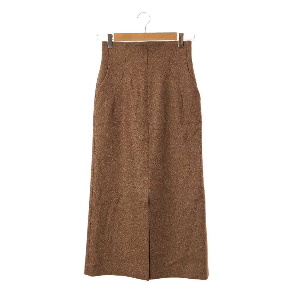 【신품】 Mame Kurogouchi / 마메쿠로고우치 | 2022AW | Melange Flannel Skirt 플란넬 스커트 | 1 | 브라운 | 여성
