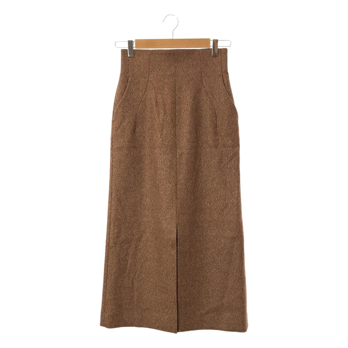 【신품】 Mame Kurogouchi / 마메쿠로고우치 | 2022AW | Melange Flannel Skirt 플란넬 스커트 | 1 | 브라운 | 여성