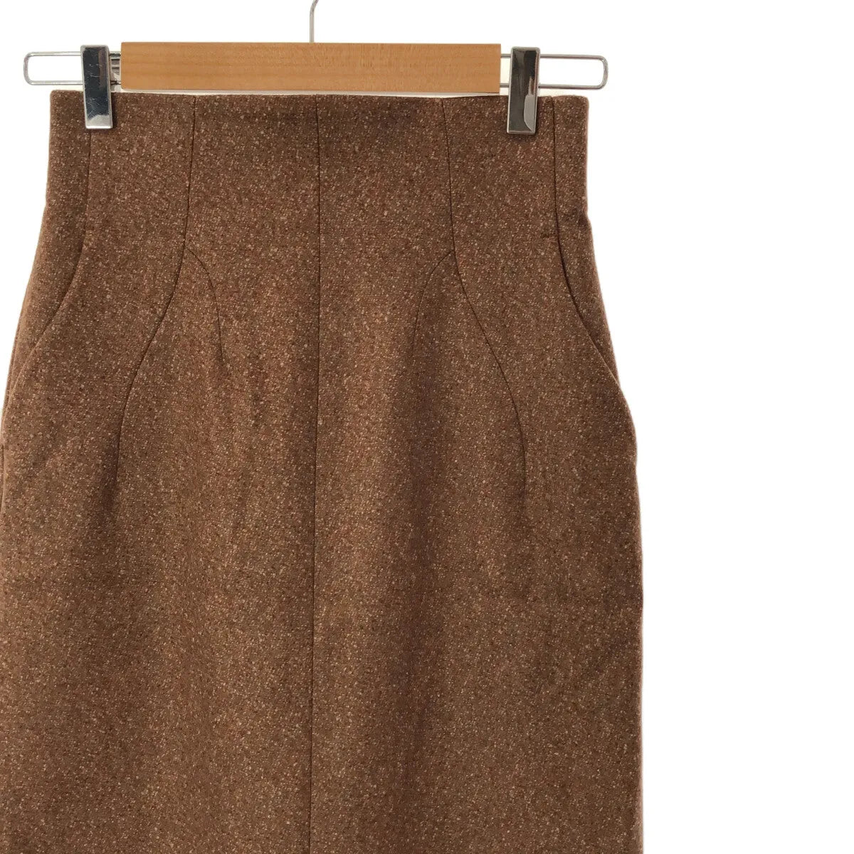 【신품】 Mame Kurogouchi / 마메쿠로고우치 | 2022AW | Melange Flannel Skirt 플란넬 스커트 | 1 | 브라운 | 여성