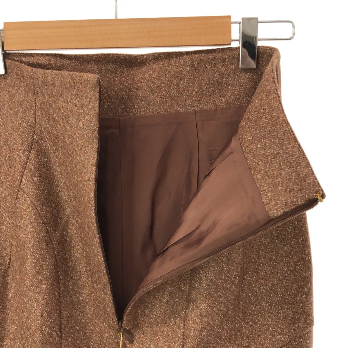 【신품】 Mame Kurogouchi / 마메쿠로고우치 | 2022AW | Melange Flannel Skirt 플란넬 스커트 | 1 | 브라운 | 여성