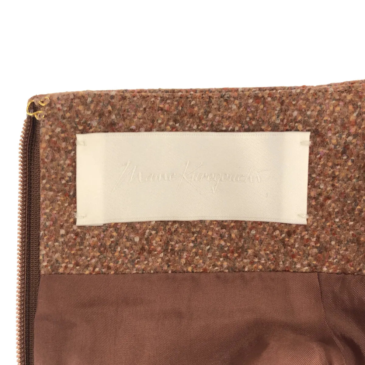 【신품】 Mame Kurogouchi / 마메쿠로고우치 | 2022AW | Melange Flannel Skirt 플란넬 스커트 | 1 | 브라운 | 여성