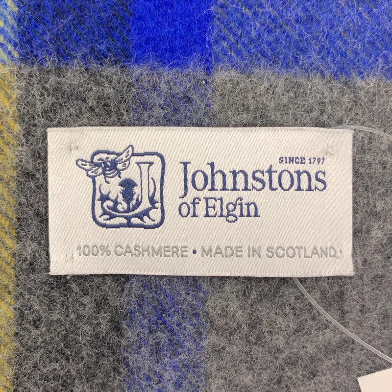未使用＊ジョンストンズ フリンジマフラー カシミヤ100% チェック JOHNSTONS 【Johnstons / ジョンストンズ】カシミヤ100% マフラー