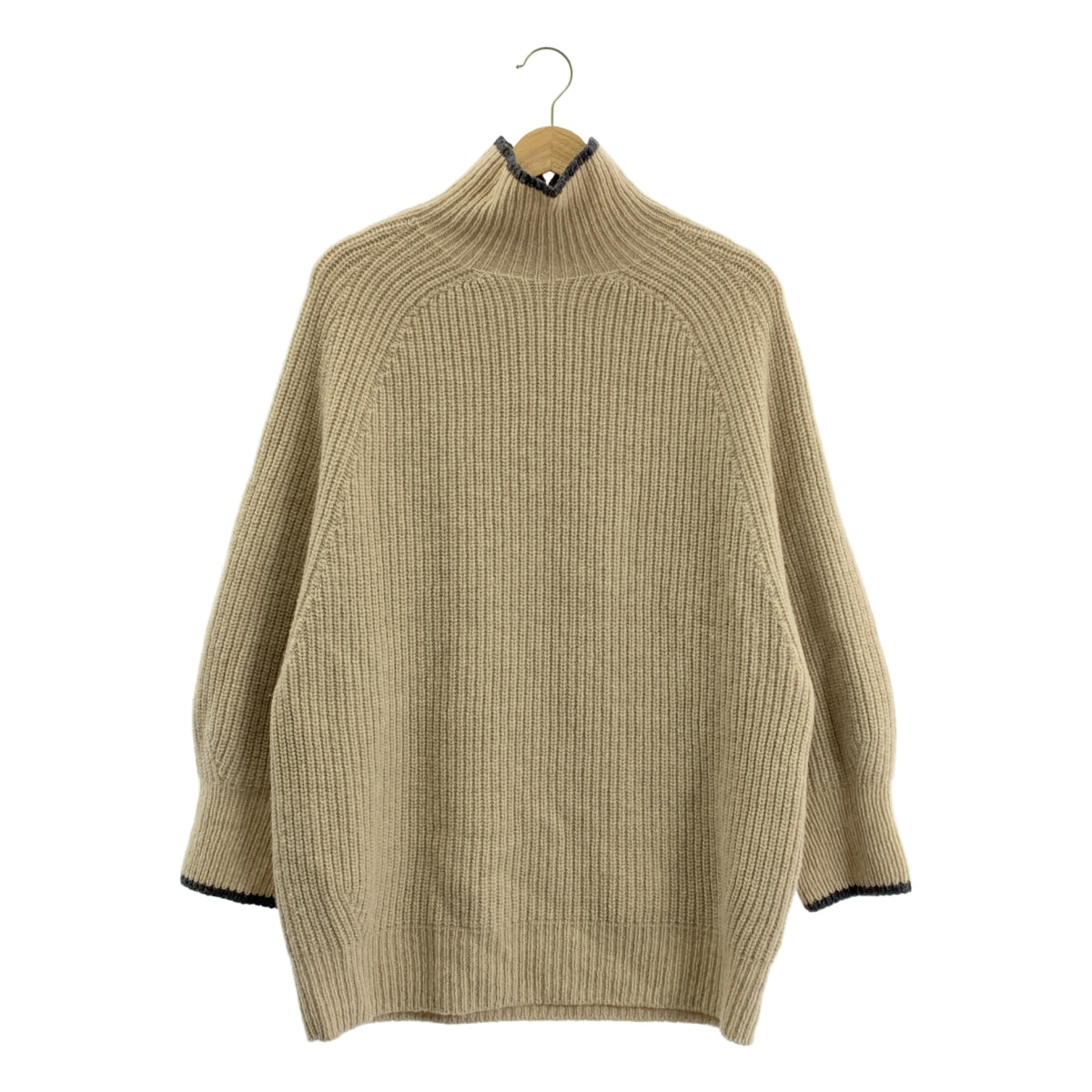 Spick and Span / スピックアンドスパン | ミドルゲージ畦ラインビッグタートル ニット |