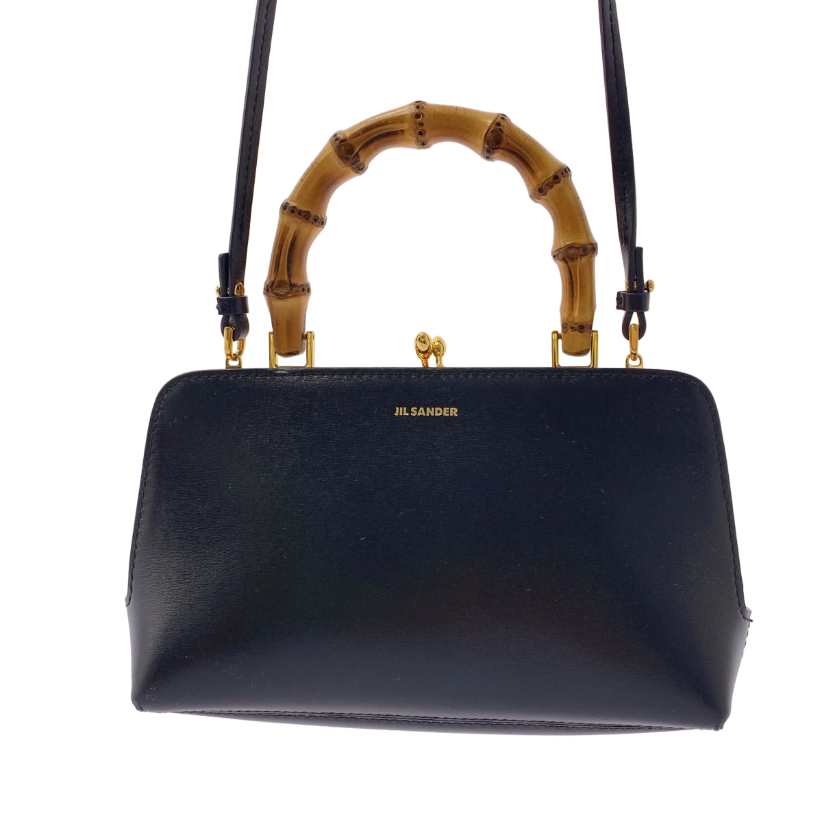 [近新] JIL SANDER | GOJI BAMBOO 迷你皮革兩用單肩包 | 黑色 | 女款