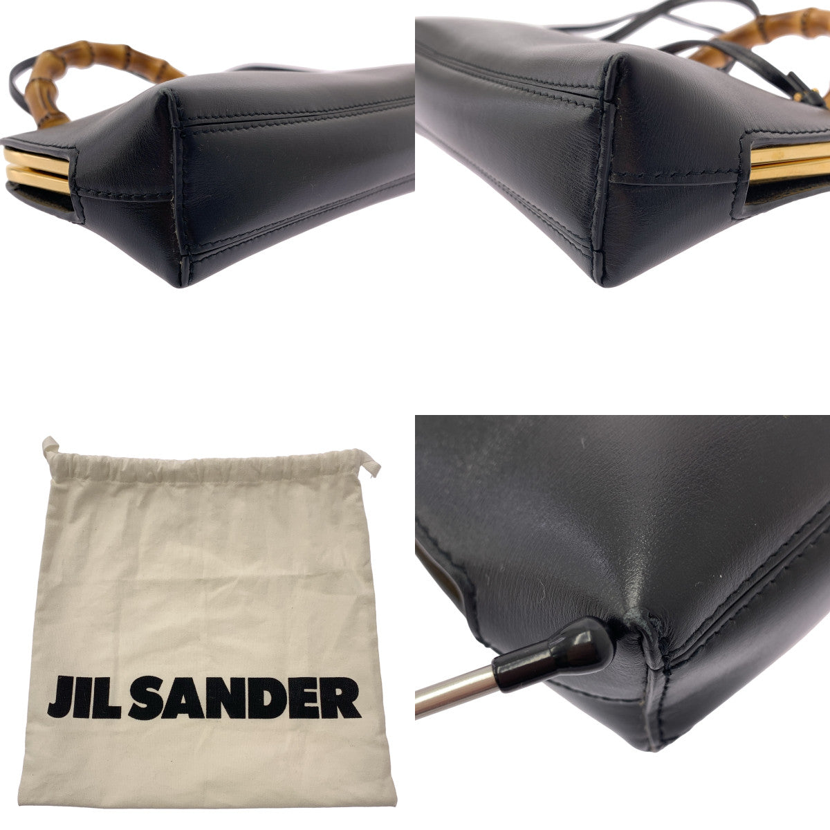 【미품】 JIL SANDER / 질 썬더 | GOJI BAMBOO 고지 대나무 / 미니 가죽 2WAY 숄더백 | 블랙 | 여성