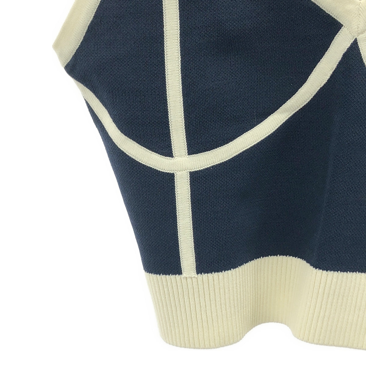 【美品】  BAUM UND PFERDGARTEN / バウムウンドヘルガーデン | 2024SS | レーヨンニット ビスチェ キャミソール | F | ネイビー / オフホワイト | レディース
