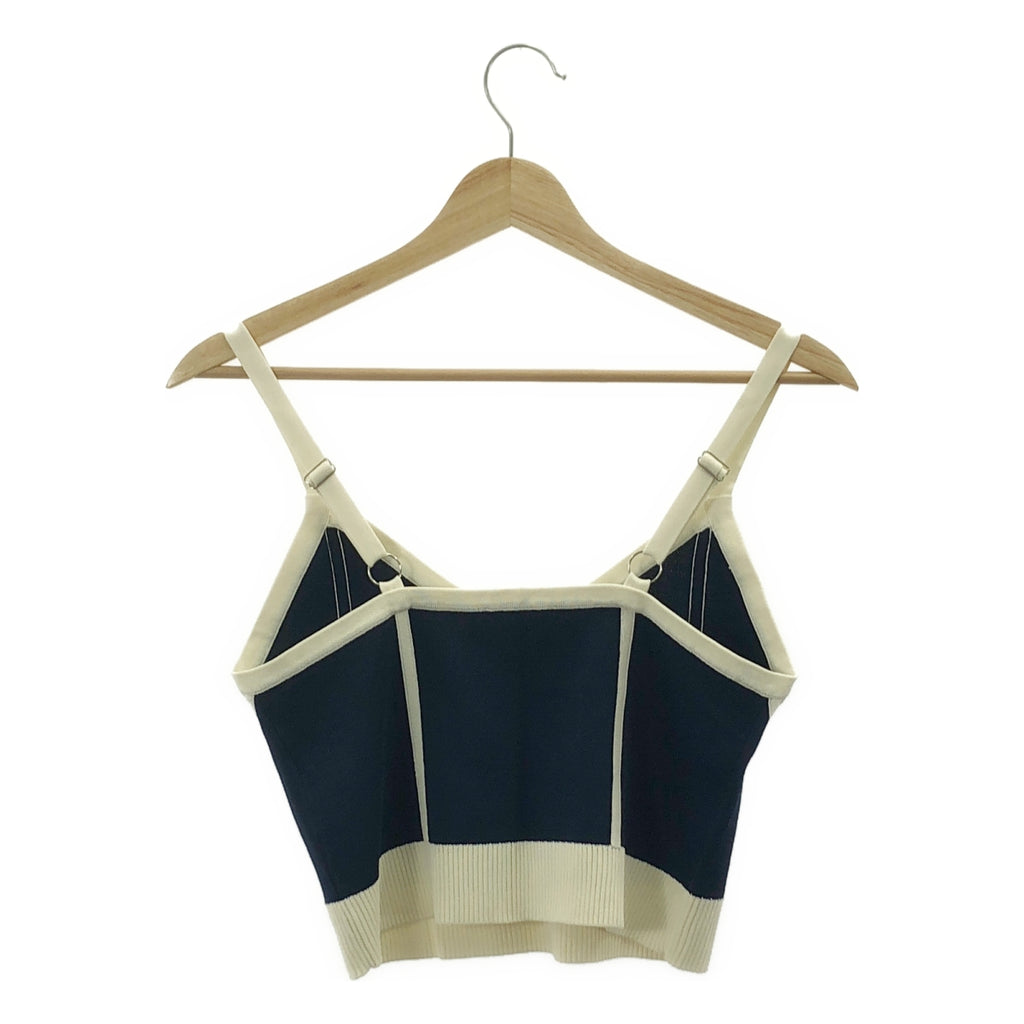 【美品】  BAUM UND PFERDGARTEN / バウムウンドヘルガーデン | 2024SS | レーヨンニット ビスチェ キャミソール | F | ネイビー / オフホワイト | レディース