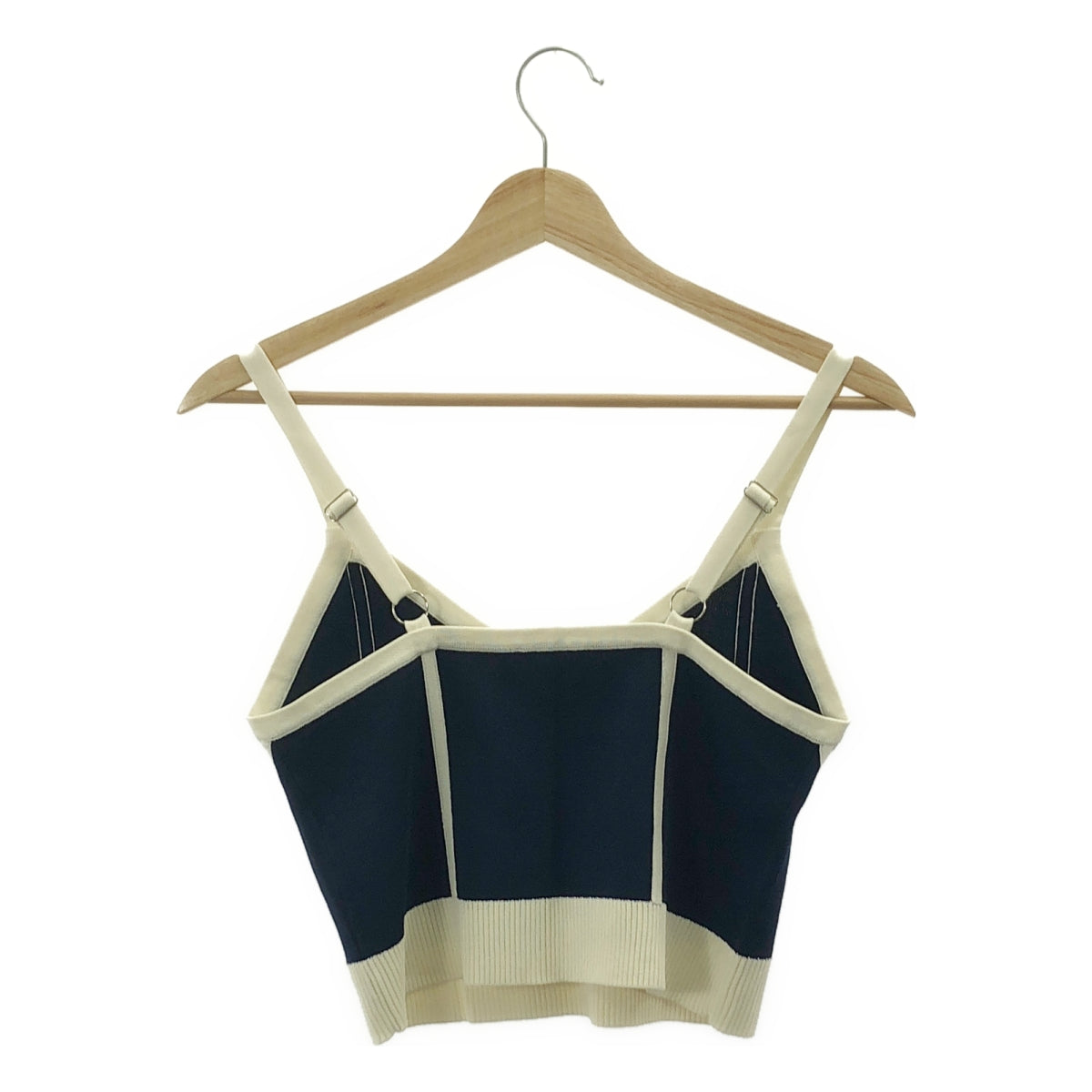 【美品】  BAUM UND PFERDGARTEN / バウムウンドヘルガーデン | 2024SS | レーヨンニット ビスチェ キャミソール | F | ネイビー / オフホワイト | レディース