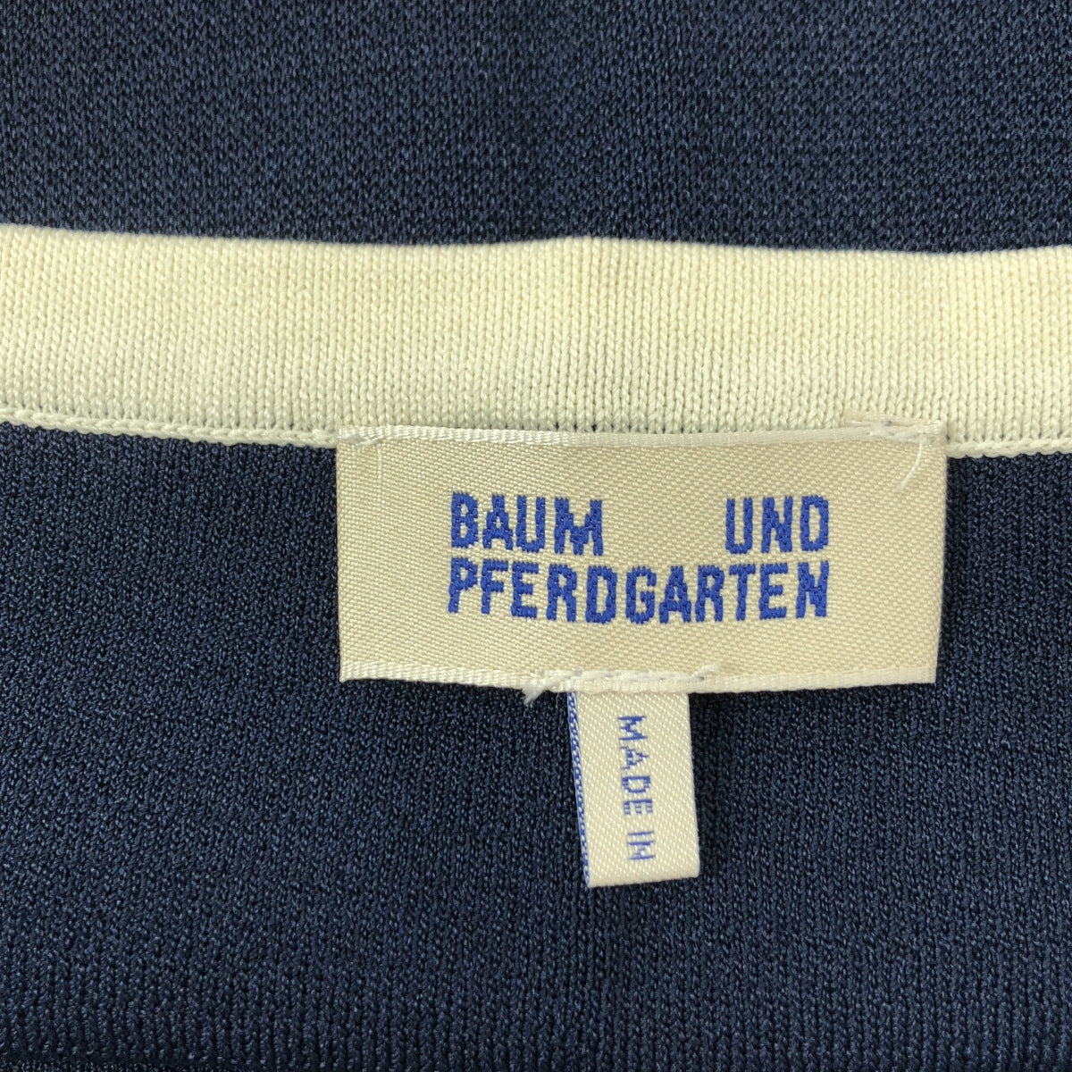 【美品】  BAUM UND PFERDGARTEN / バウムウンドヘルガーデン | 2024SS | レーヨンニット ビスチェ キャミソール | F | ネイビー / オフホワイト | レディース