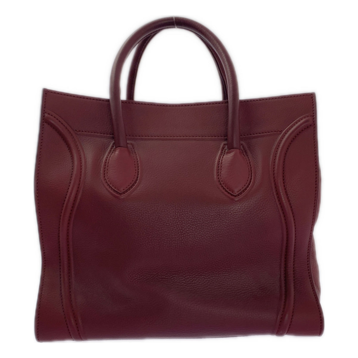 【美品】  CELINE / セリーヌ | スクエア ラゲージ ファントム レザー トートバッグ | バーガンディー | レディース