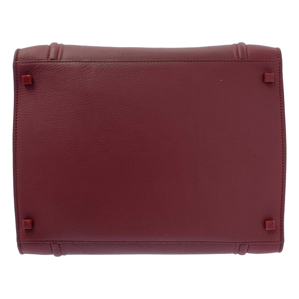 【美品】  CELINE / セリーヌ | スクエア ラゲージ ファントム レザー トートバッグ | バーガンディー | レディース