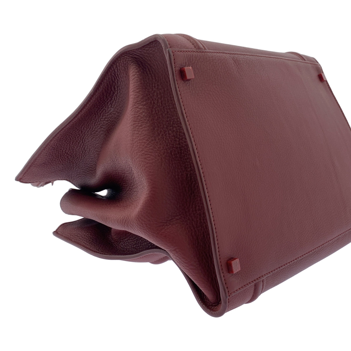 【美品】  CELINE / セリーヌ | スクエア ラゲージ ファントム レザー トートバッグ | バーガンディー | レディース