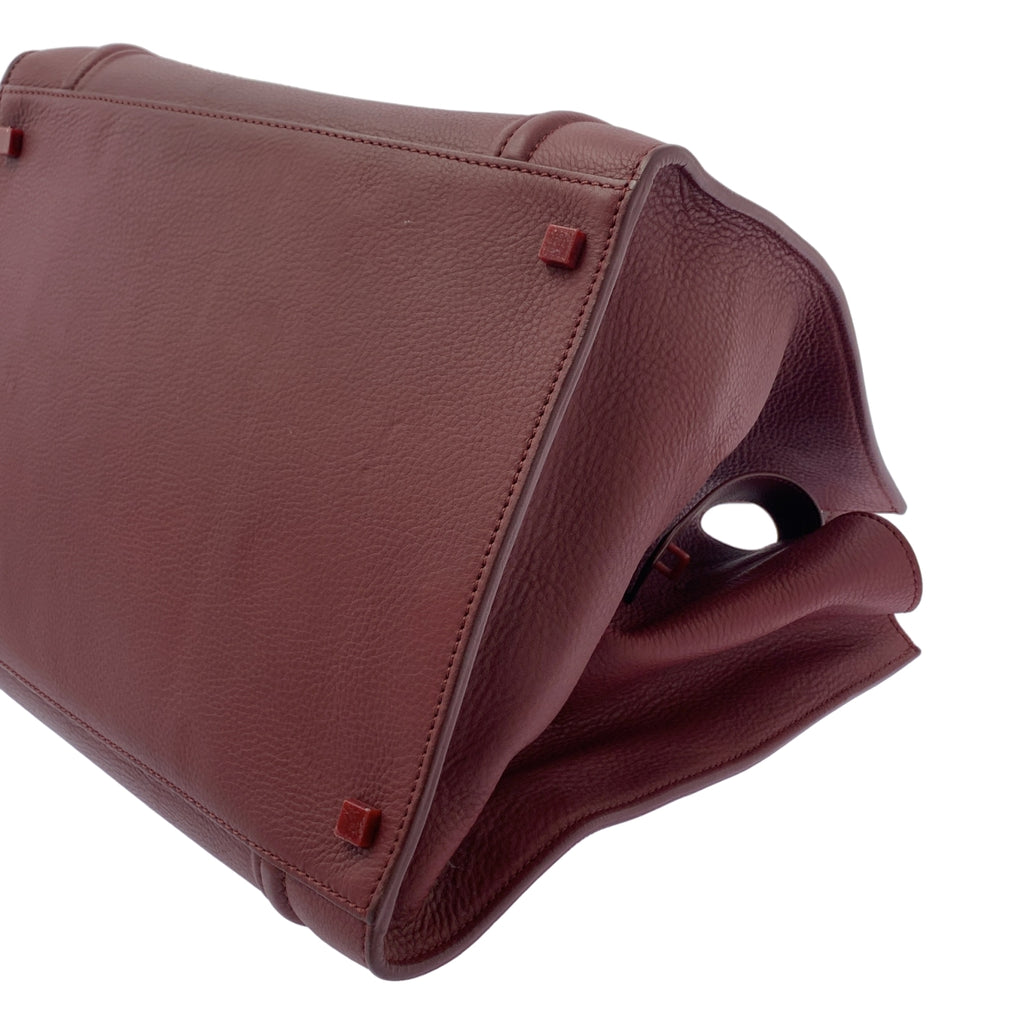 【美品】  CELINE / セリーヌ | スクエア ラゲージ ファントム レザー トートバッグ | バーガンディー | レディース