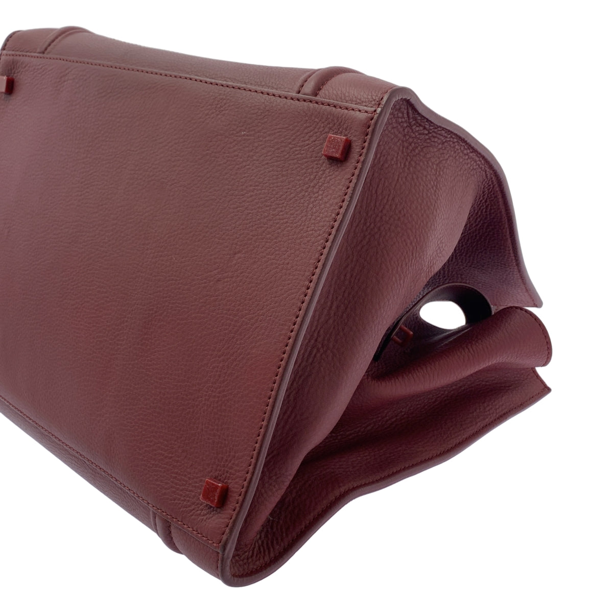 【美品】  CELINE / セリーヌ | スクエア ラゲージ ファントム レザー トートバッグ | バーガンディー | レディース