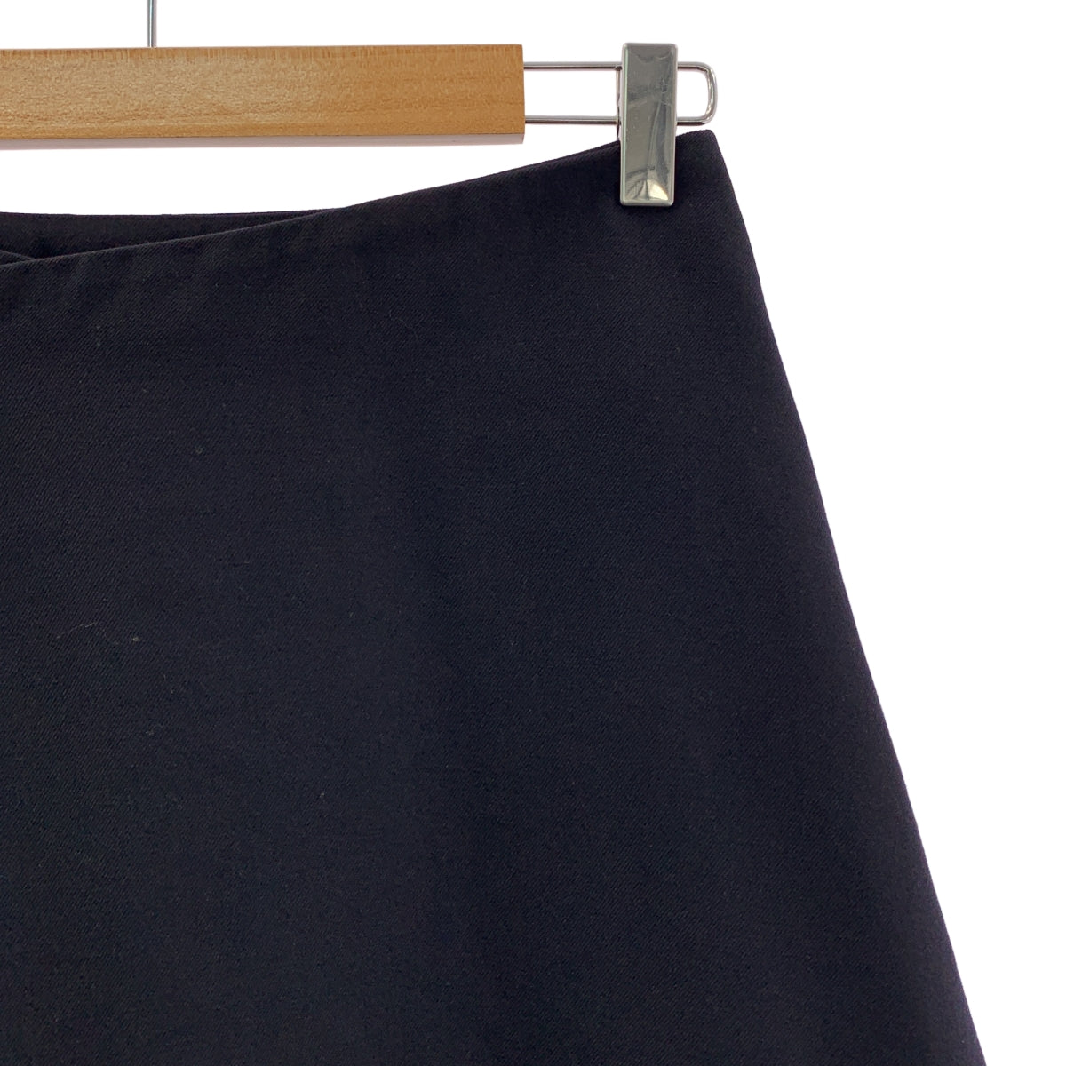 【美品】  ebure / エブール | ウール ラップ フレア ロングスカート | 38 | ネイビー | レディース