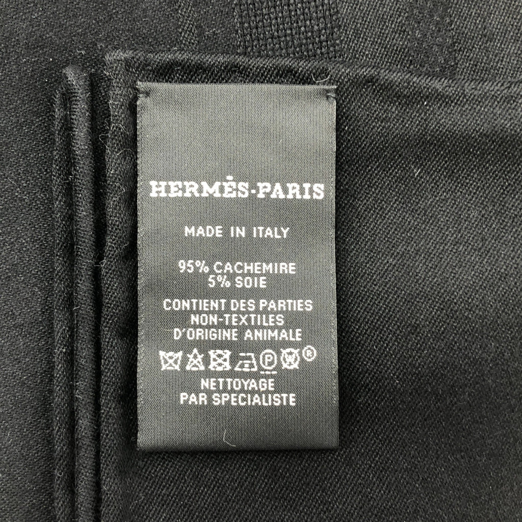 【美品】  HERMES / エルメス | BOUCLERIE MODERNE / モダンなバックル カレ115 カシミヤ シルク ジャガード 大判ストール | ブラック
