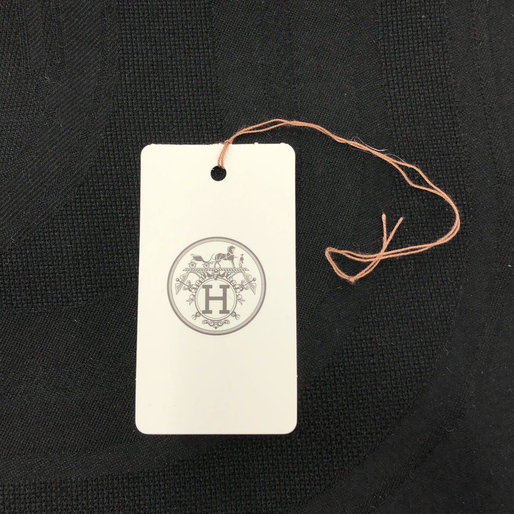 【美品】  HERMES / エルメス | BOUCLERIE MODERNE / モダンなバックル カレ115 カシミヤ シルク ジャガード 大判ストール | ブラック